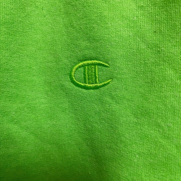 NWOT Champion Never Worn Neon Lime Green Sweatshirt Hoodie w Pockets - Picture 2 of 5